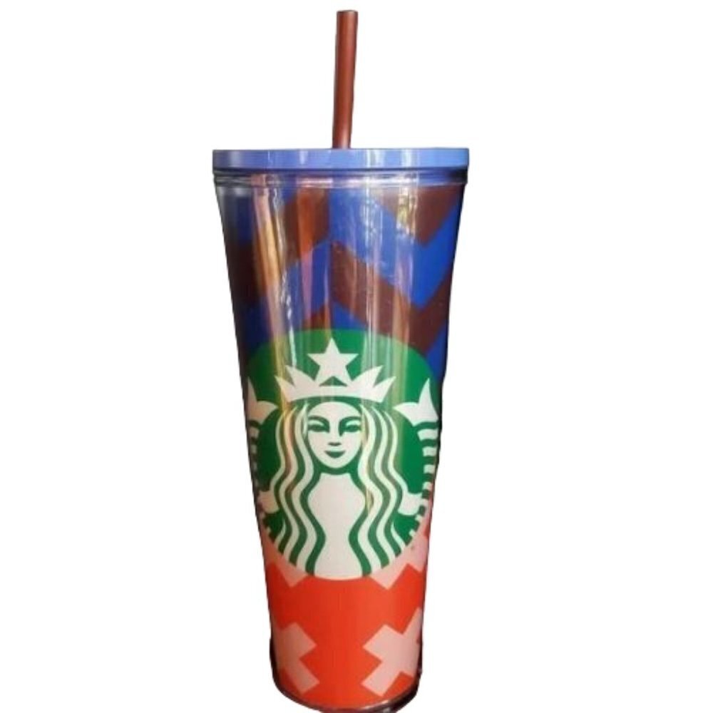 2 New Starbucks 2021 Target Exclusive Chevron HUGE Siren Tumbler 24 oz Venti Mug